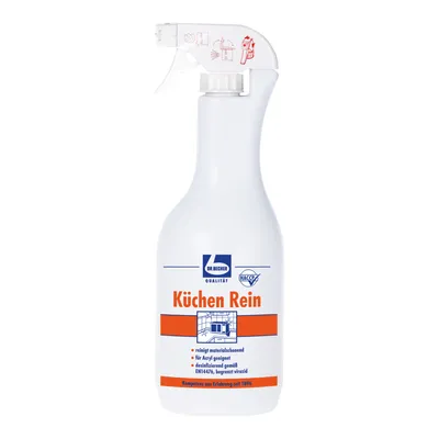 Produktbild von Dr. Becher Küchen Rein 1 Liter – Desinfektionsreiniger begrenzt viruzid DIN EN 14476, geruchstral, für Küche, Kühlschrank, Arbeitsflächen & Acryl