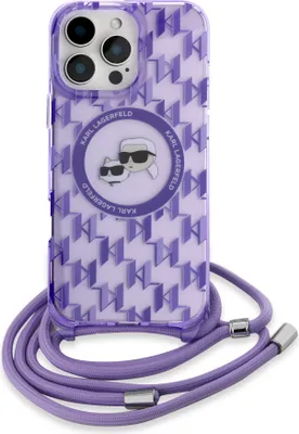 Immagine prodotto di Karl Lagerfeld iPhone 16 Pro Max Custodia posteriore - teste Magsafe IML KC - cavo - viola