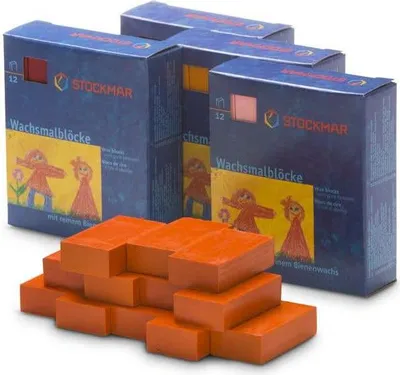 Produktbild von Stockmar Wachsmalblöcke Laubgrün - kreative Wachsmalkreide Set 12 Stück