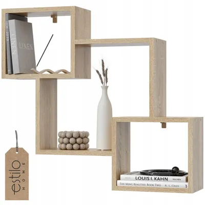 Produktbild von Wandregal 80cm – Hängeregal aus MDF – Bücherregal für Wohnzimmer, Schlafzimmer, Küche