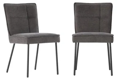 Image de CALICOSY - Lot de 2 chaises en tissu H84 cm - ELINA