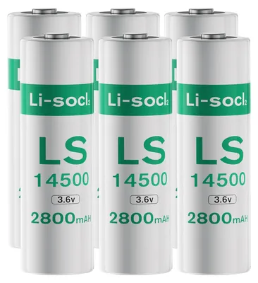 Productafbeelding van 6 stuks LS1450O batterijen, 3,6 V AA lithium, 2800 mAh. ER1450O lithium-accu met hoge capaciteit