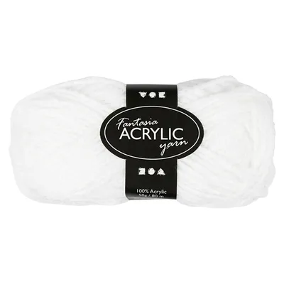 Obrázok produktu pre Akrylová priadza, biela, 50gr, 80 m