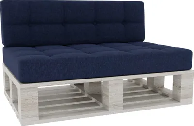 Obrázek produktu pro Paletové polštáře, paletové polštáře sedák opěradlo prošívané PFG (sada (sedák 120x80 + opěradlo 120x40), tmavě modrá)