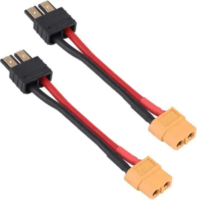 Obrázok produktu pre 2 kusy 12AWG so zástrčkou XT60 adaptér silikónový kábel Kompatibilný s nabíjačkou Traxxas RC LiPO NiMH Esc, 10 cm