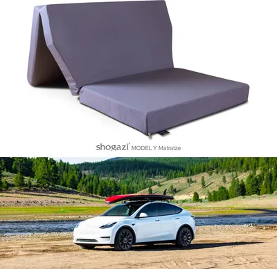 Produktbild von Tesla Model Y Matratze, Luxus Faltmatratze, Camper, TRAVEL 120x200x12 cm, Camping Auto hochwertiger Kaltschaum direkt vom Hersteller shogazi ® Manufaktur Germany