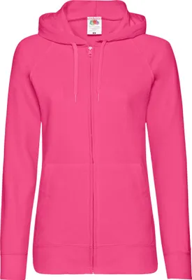 Produktbild von Fruit Of The Loom Damen Kapuzenjacke / Kapuzen-Sweatshirt / Hoodie mit Reißverschluss, tailliert BC2658 (XS) (Fuchsia)