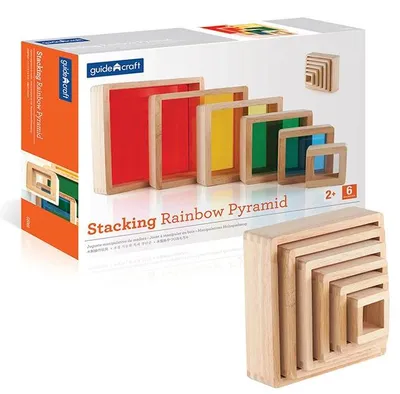 Image de Guidecraft Blocs à empiler arc-en-ciel Pyramide Jouets éducatifs Carton