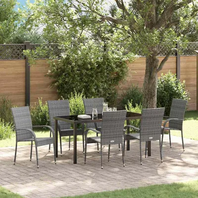 Produktbild von Maison Exclusive - Garten Essgruppe 7 pcs Grau Pulverbeschichteter Stahl