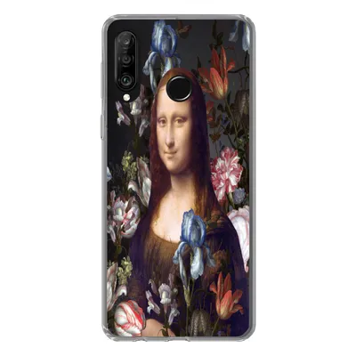 Produktbild von MuchoWow® Handyhülle Schutzhülle Hülle für Huawei P30 Lite Mona Lisa - Da Vinci - Blumen Silikon Softcase Handy Hülle - Handyhülle