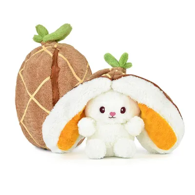 Produktbild von PABABO 40 cm Plüsch-Ananashase, Plüschkaninchen, Kuscheltier, Osterhase, Ananastasche mit Plüschohren, Weiches Stofftier, Geschenk für Kinder