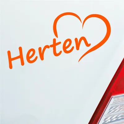 Produktbild von Auto Aufkleber Herten Herz Stadt City Liebe Love Heimat 17x8 cm Orange Sticker Heckscheibenaufkleber