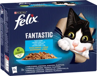 Produktbild von Felix Fantastic Fish v želé pro kočky 1,02 kg (12 X 85 G)