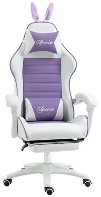 Obrázek produktu pro Herní židle s funkcí sklopení, ergonomická opora, 65 × 63 × 136–142 cm, fialová