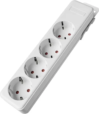 Image de Multiprise Braytron à 4 prises sans câble, sans interrupteur, 3680 W, sécurité enfants, multiprise pour installation individuelle avec système à clipser