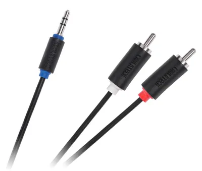 Productafbeelding van Cabletech Aux Kabel - Audio Kabel - 3.5mm Jack (m) naar L/R (RCA) (m) - 1m - Zwart