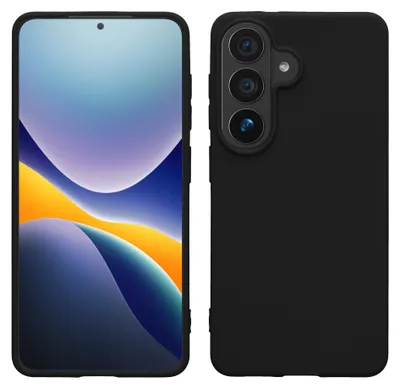 Produktbild von kwmobile Hülle für Samsung Galaxy S26 TPU Case - Handyhülle unterstützt kabelloses Laden, flexible Schutzhülle, gummiertes Cover in Schwarz