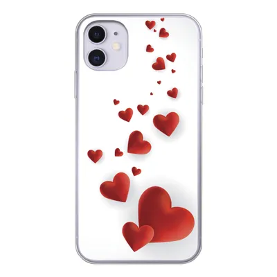 Produktbild von MuchoWow® Handyhülle Schutzhülle Hülle für iPhone 11 Eine Illustration eines Pfades der Herzen Silikon Softcase Handy Hülle - Handytasche