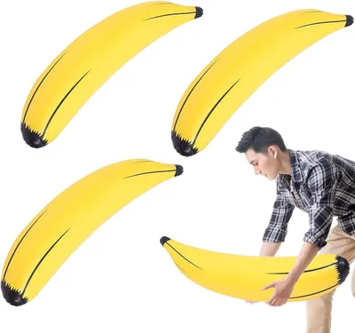 Produktbild von Aufblasbare Bananen 3 Stück, 64 cm, PVC Schwimmspielzeug, für Sommerpartys