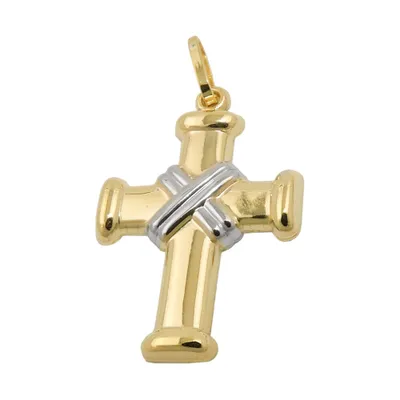 Produktbild von Anhänger 20x15mm Kreuz bicolor 9Kt GOLD bicolor 20x15mm