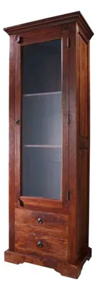 Produktbild von MASSIVMOEBEL24.DE Vitrine Akazie 65x44x191 nougat lackiert OXFORD #432