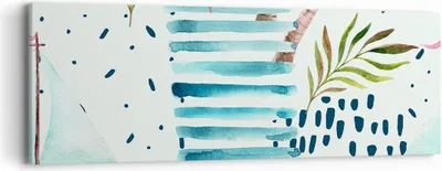 Produktbild von Bild auf Leinwand - Leinwandbild - Aquarell palme tropisch boot - 90x30cm - Wand Bild - Wanddeko - Leinwanddruck - Bilder - Kunstdruck - Wanddekoration - Leinwand bilder - Wandkunst - AB90x30-2956