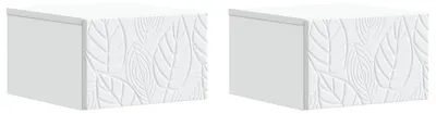 Produktbild von Wandmontierter Nachttisch 2 pcs Weiß 49 x 34,5 x 20 cm