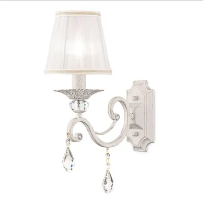 Immagine prodotto di Applique Shabby Chic Grace Metallo Bianco 1 Luce Diffusore Bianco
