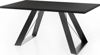 Produktbild von Esstisch Colter Schwarz im Modern Still, Rechteckig Tisch - Ausziehbar von 140 cm bis 240 cm, Pulverbeschichtete Weiße Metallbeine - 140 x 80 cm - Schwarz