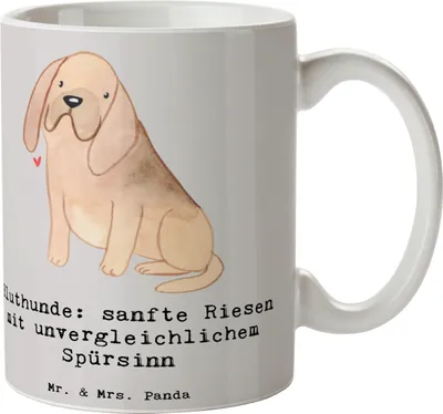 Produktbild von Mr. & Mrs. Panda Kaffeetasse Bluthunde - Grau Pastell - Geschenk, Spürhund, Hundeliebhaber, Hunderassen Pflege, Dekotasse, Vielfalt, Tasse, Familienhund, Pott, Kakaotasse