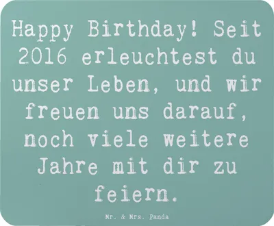 Produktbild von Mr. & Mrs. Panda Mauspad Spruch 2016 Geburtstag - Meeresbrise - Geschenk, Geburtstagsgeschenk, Mousepad, Herzlichen Glückwunsch, Abenteuer, Geboren am, Freude, Mouse Pad