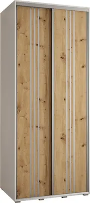 Produktbild von MEBLE KRYSPOL Davos 6 Schrank, zwei Türen - 235,2x100x60 cm - Weiß Artisan Silber