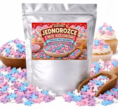Produktbild von Zuckerstreusel „Einhörner“ – Farbmix Für Torte, Cupcakes Und Muffins, 100 G