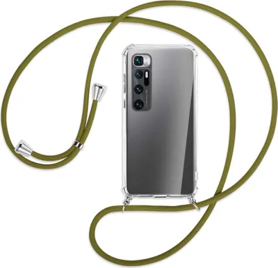 Produktbild von Handykette Backcover-Schutzhülle mit Band (Metall silberfarben) für Xiaomi Mi 10 Ultra - khaki