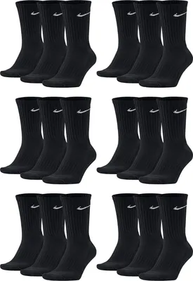 Produktbild von 18 Paar Nike Herren Damen Socken SX4508 - Farbe: schwarz / schwarz / schwarz - Größe: 38-42