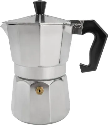 Produktbild von Intirilife Espressokocher Aluminium - silber - 3 Tassen Mokka-Kanne, 160 ml italienischer Kaffee, Kaffeebereiter geeigent Gas, Glaskeramik, Elektroherd