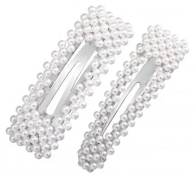 Produktbild von Sajbazar Perlmutt Haarspangen Set Silberfarben Elegant