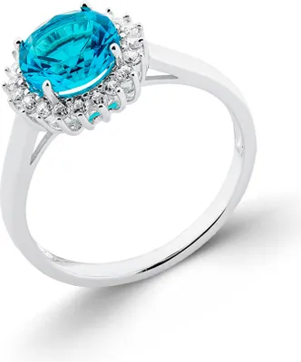 Produktbild von Sokolov Damenring aus 925 Silber mit farblosen Zirkonia und blauen Kristallen, Sterlingsilber Ring für Damen