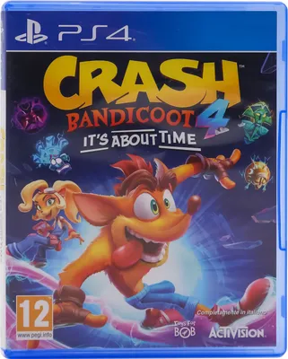 The cover art for the video game Crash Bandicoot 4: It's About Time for PlayStation 4.