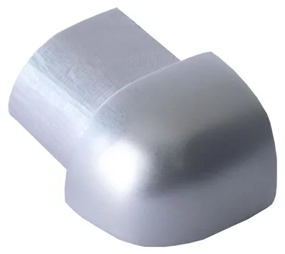 Produktbild von Dalsys Außeneck für Fliesenschiene Aluminium (eloxiert) Viertelkreisprofil 12,5mm, Chrom glänzend Fliesenprofil