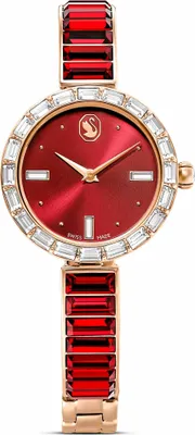 Image de Swarovski Matrix Bangle Uhr, Schweizer Produktion, Kristallarmband, Rot, Roségoldfarbenes Finish MATRIX BANGLE:MB RED/RED/PRO 5690811