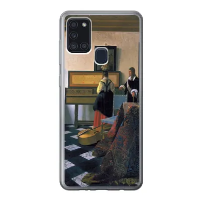 Produktbild von MuchoWow® Handyhülle Schutzhülle Hülle für Samsung Galaxy A21s Die Musikstunde - Johannes Vermeer Silikon Softcase Handy Hülle - Hartschale