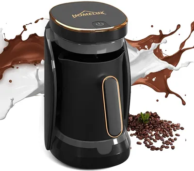 Produktbild von HOMELUX Mokka Maschine 400ML türkische Kaffeemaschine,500W Turkish Coffee Maker,türkischer Kaffeekocher elektrisch, türkische Kaffeekanne mit Messlöffel, für zu Hause & das Büro,one-touch-Steuerung