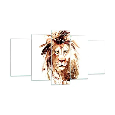 Produktbild von Bilder auf glas - Abbildung intelligent König Löwe - 160x85cm - Glasbilder - Wandbilder - Kunstdruck - zum Aufhängen bereit - Wanddekoration aus Glas - Glas Bilder - Wandbild auf Glas - GEA160x85-3067