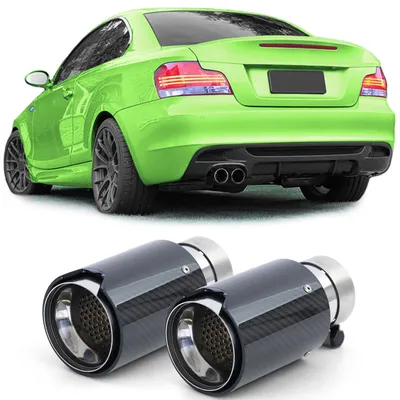 Produktbild von Auspuff Endrohr 90mm 2-Rohr Sport Carbon schwarz für BMW 1er E81 E82 E87 E88