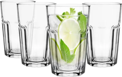 Image de GLASMARK® Verres 4-set 250ml Grand (max. 290 ml) 4 pièces Verres à long drink transparents à jus de fruits et cocktails Verres à jus de fruits