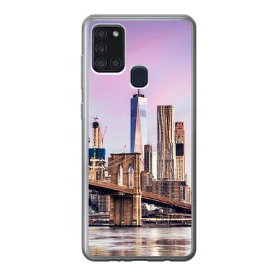 Produktbild von MuchoWow® Handyhülle Schutzhülle Hülle für Samsung Galaxy A21s Brooklyn Bridge und die New Yorker Skyline Silikon Softcase Handy Hülle - Hartschale