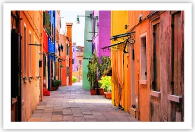 Produktbild von Poster - Poster ohne Rahmen - Sommer Straße Haus - 91,5x61 cm - Wand Bild - Wanddeko - Wandbilder - Kunstposter - Wandposter - Bilder - Kunstdruck - Wanddekoration - Wandbild - P2XAA91x61-3583
