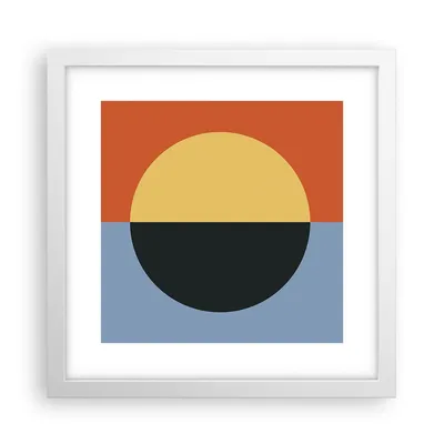 Produktbild von Gerahmtes Poster - Weißer Rahmen - Abstraktion Halbkreis Kontrast - 30x30 cm - Wand Bild - Wanddeko - Wandbilder - Kunstposter - Wandposter - Bilderrahmen - Bilder - Kunstdruck - P2WAC30x30-4604