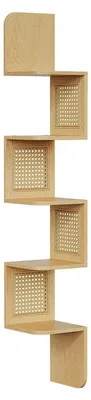 Produktbild von 5-stufiges Wandregal – schwebendes Regal – platzsparende Aufbewahrung – braun – 20 x 20 x 126 cm